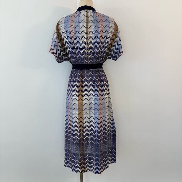Ted Baker Samii Geo Zigzag Print Midi Dress Short Sleeve Ted Size 1 (US 4) - Picture 7 of 13